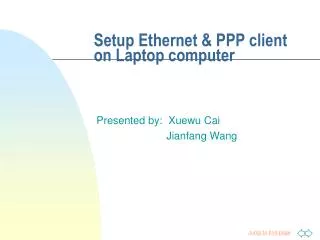 setup ethernet ppp client on laptop computer