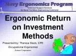Ergonomic Return on Investment Methods - slide 1