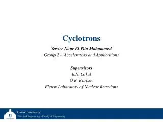 Cyclotrons
