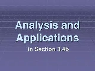 Analysis and Applications