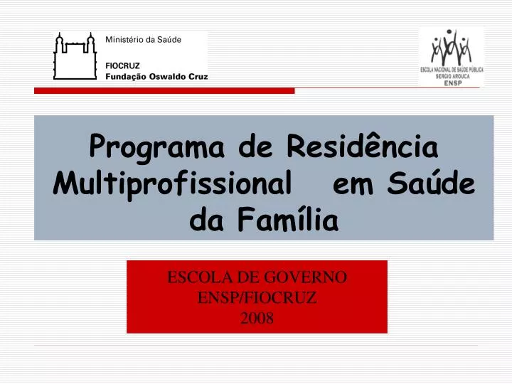 programa de resid ncia multiprofissional em sa de da fam lia