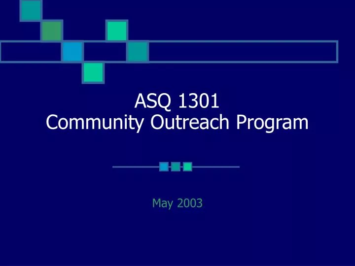 asq 1301 community outreach program