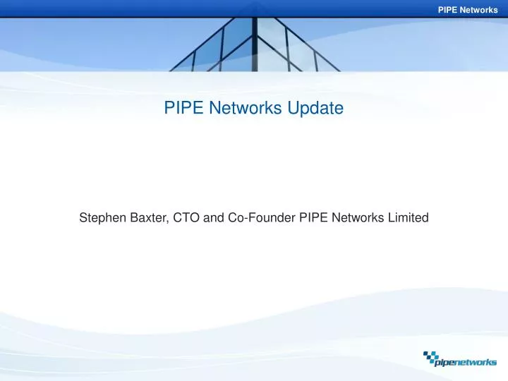 pipe networks update