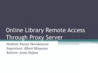 Online Library Remote Access Through Proxy Server