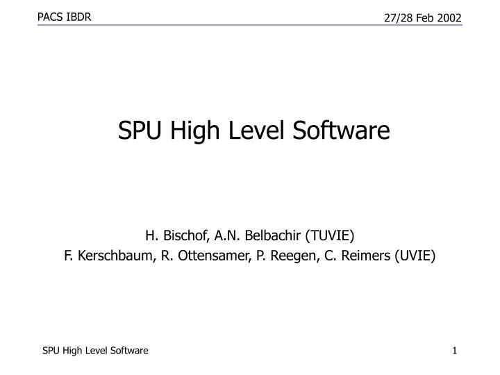 spu high level software