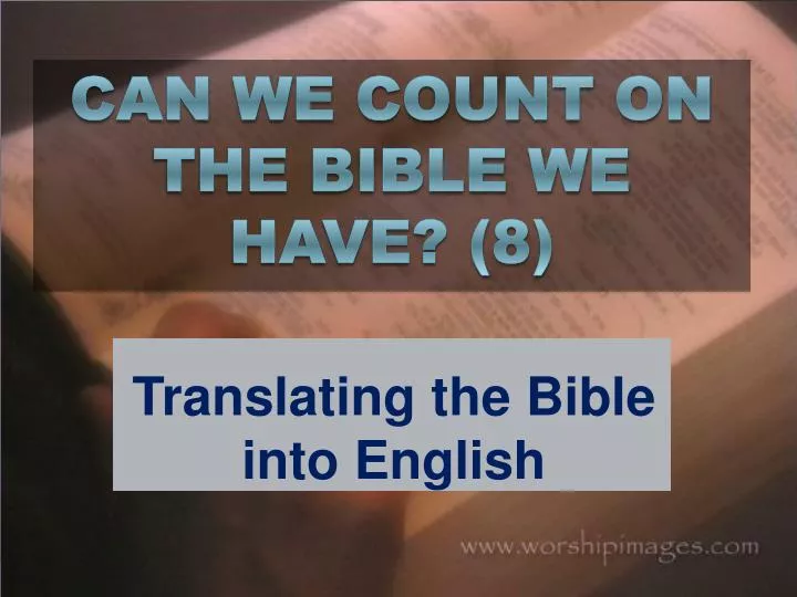 translating the bible into english