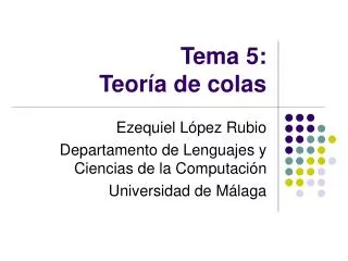 tema 5 teor a de colas