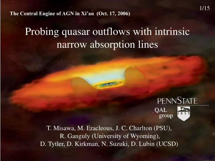probing quasar outflows with intrinsic narrow absorption lines