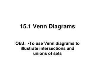 15.1 Venn Diagrams