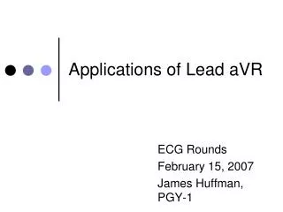 Applications of Lead aVR