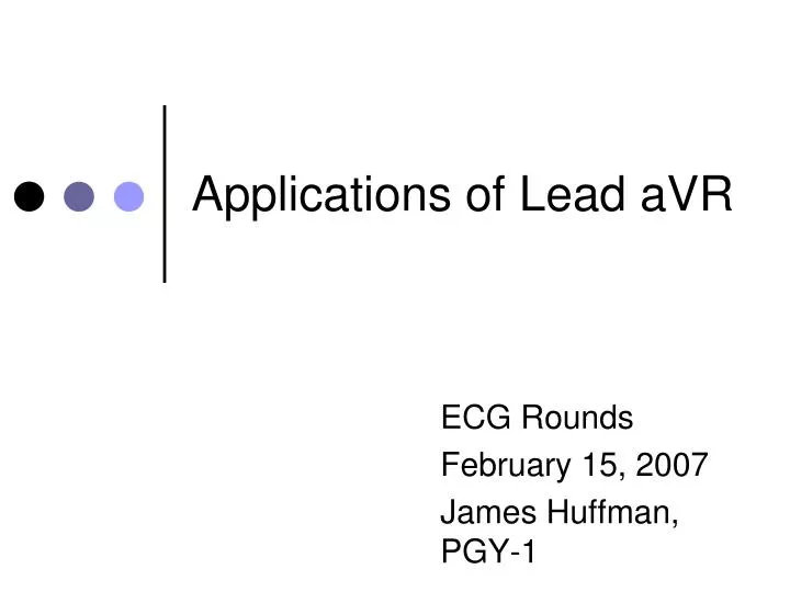 applications of lead avr