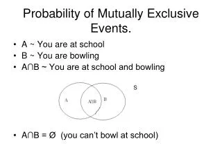 Probability of Mutually Exclusive Events.
