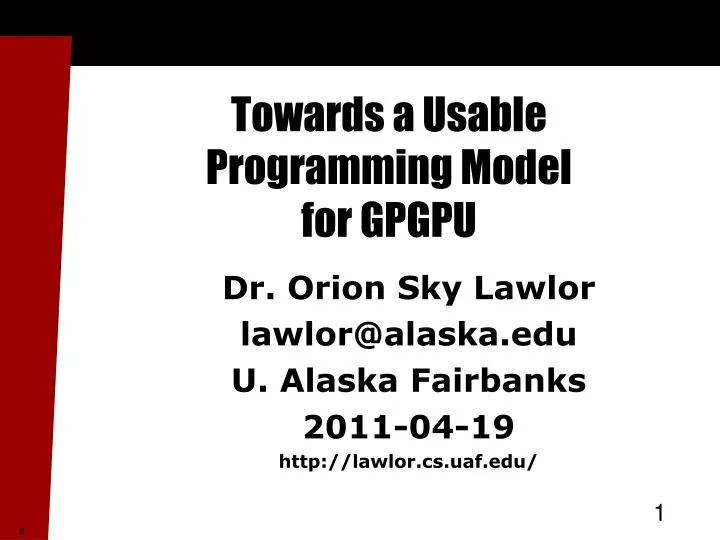 towards a usable programming model for gpgpu