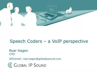 Speech Coders – a VoIP perspective