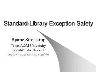 Standard-Library Exception Safety
