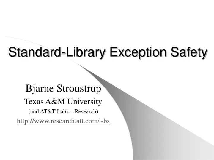 standard library exception safety