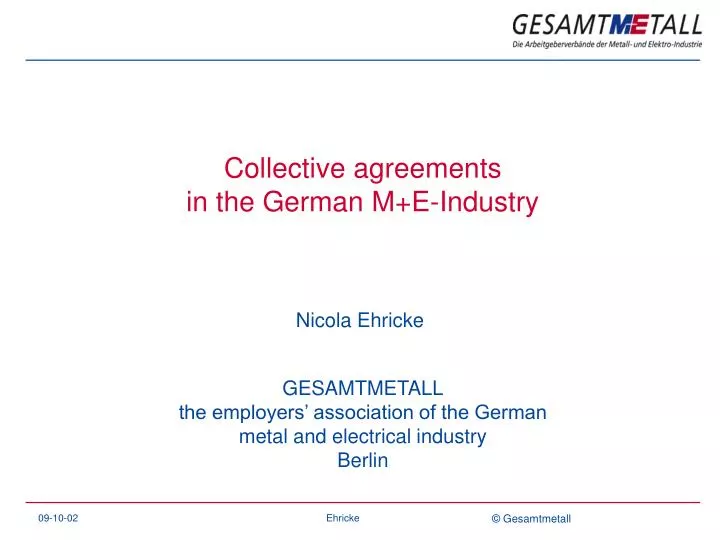 collective agreements in the german m e industry