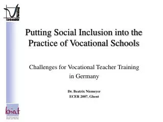 Putting Social Inclusion into the Practice of Vocational Schools