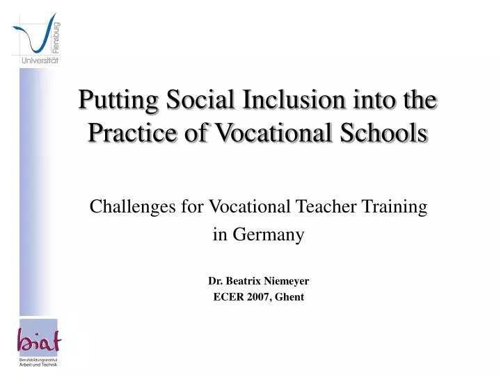 putting social inclusion into the practice of vocational schools