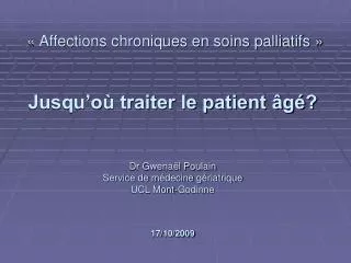 affections chroniques en soins palliatifs