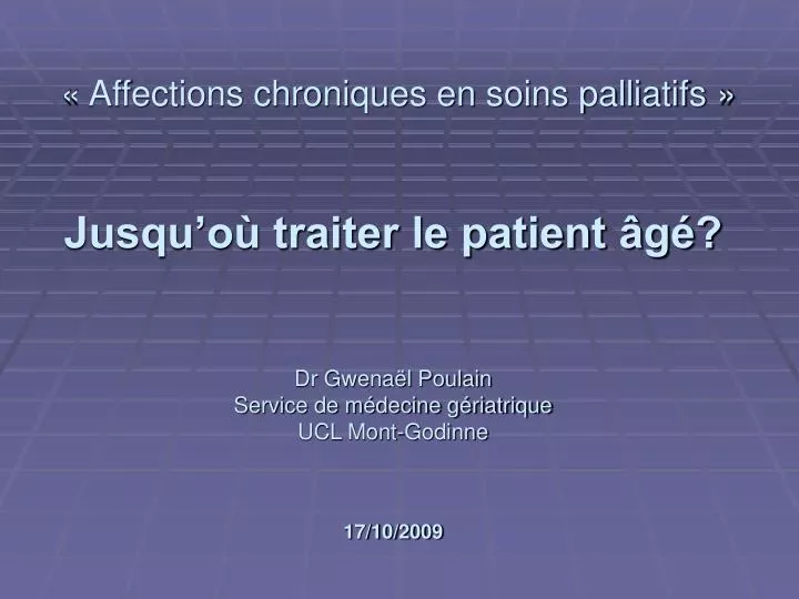 affections chroniques en soins palliatifs