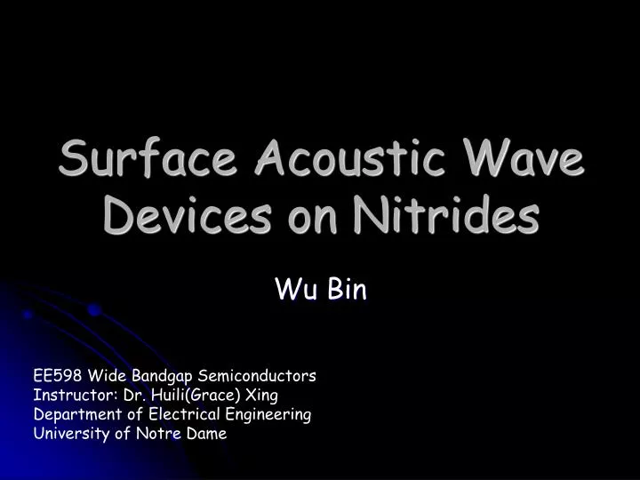 surface acoustic wave devices on nitrides