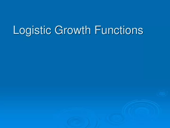 logistic growth functions