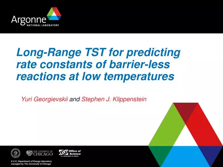 long range tst for predicting rate constants of barrier less reactions at low temperatures