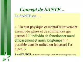 concept de sante