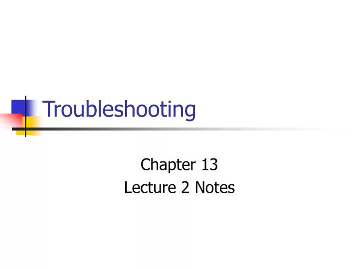 troubleshooting