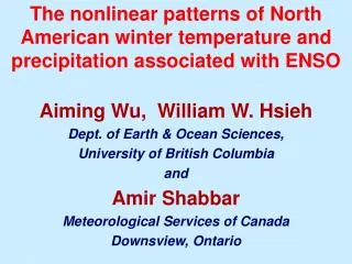 The nonlinear patterns of North American winter temperature and precipitation associated with ENSO