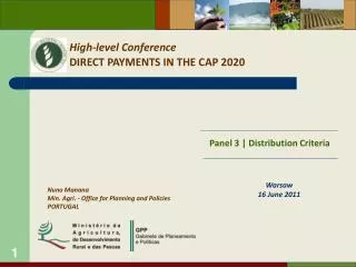 High-level Conference DIRECT PAYMENTS IN THE CAP 2020