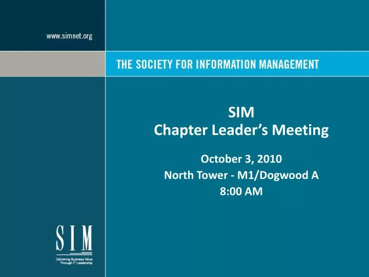 sim chapter leader s meeting