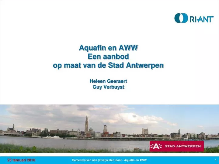 aquafin en aww een aanbod op maat van de stad antwerpen heleen geeraert guy verbuyst