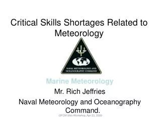 Critical Skills Shortages Related to Meteorology