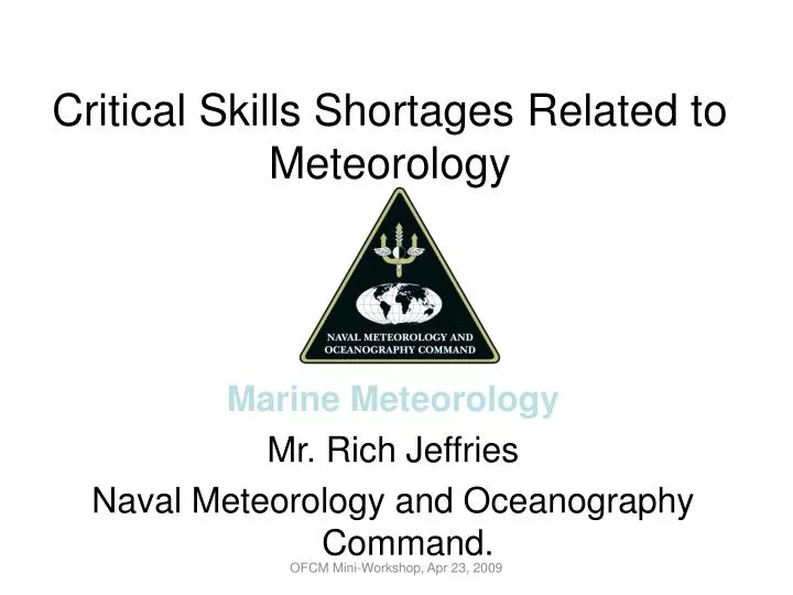 critical skills shortages related to meteorology