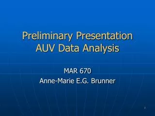 Preliminary Presentation AUV Data Analysis