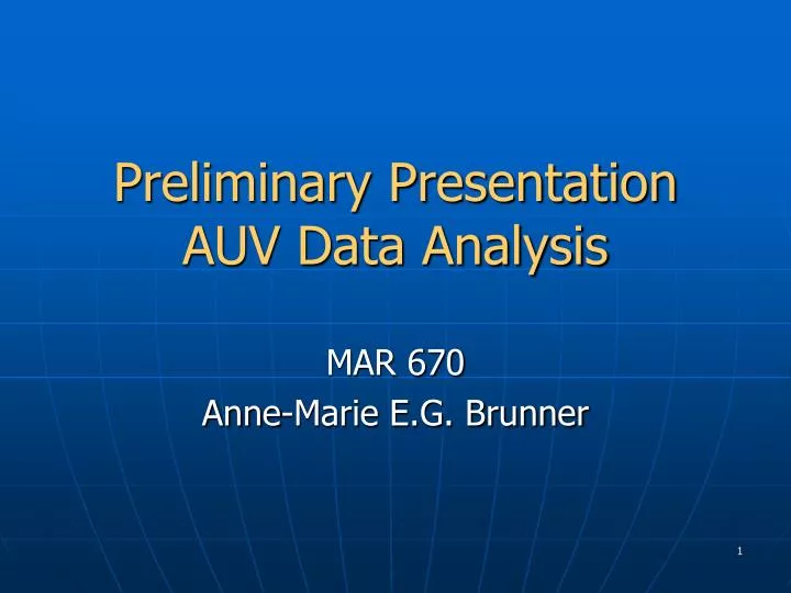 preliminary presentation auv data analysis