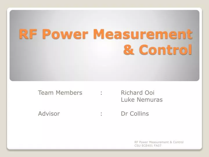 rf power measurement control