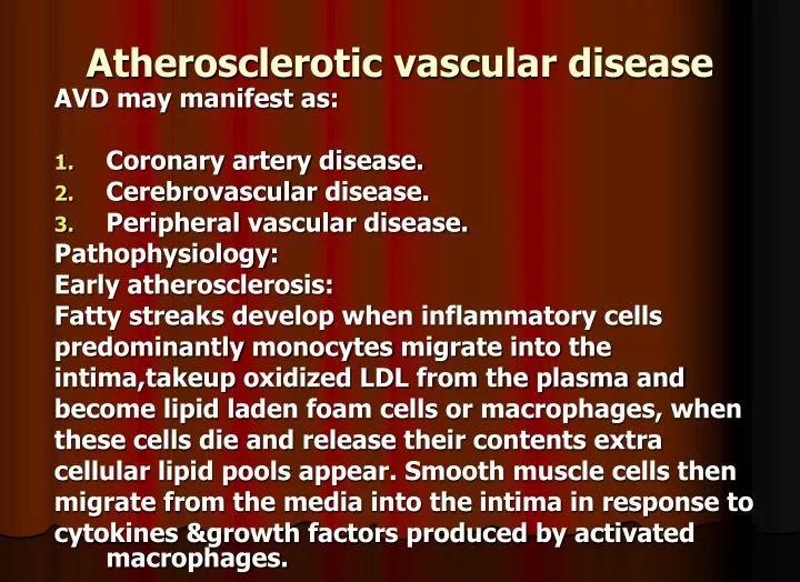 atherosclerotic vascular disease