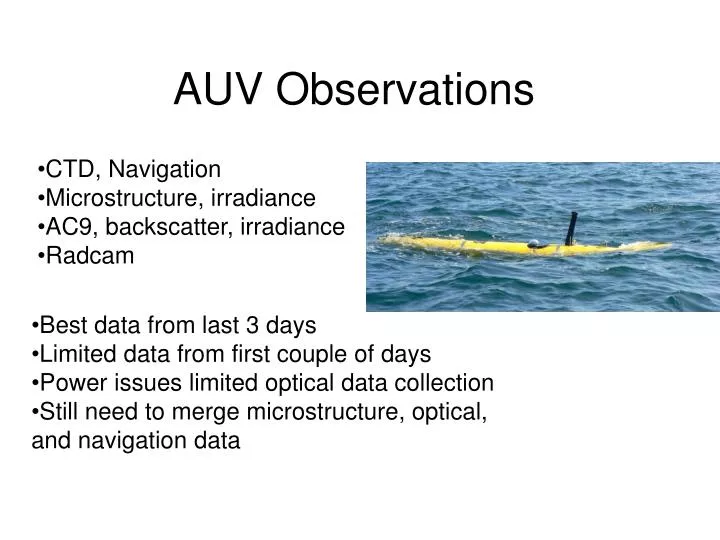 auv observations