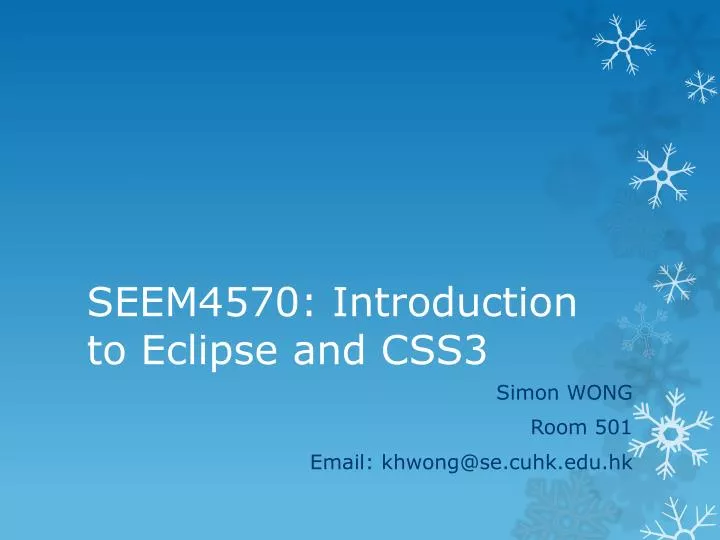 seem4570 introduction to eclipse and css3