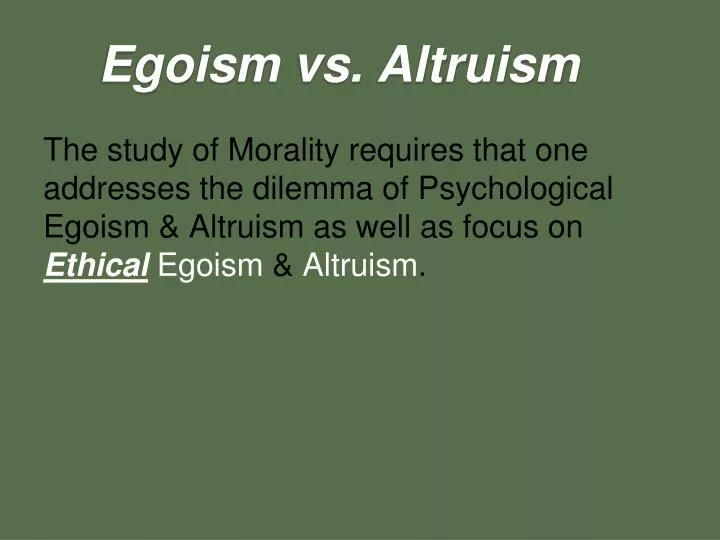egoism vs altruism