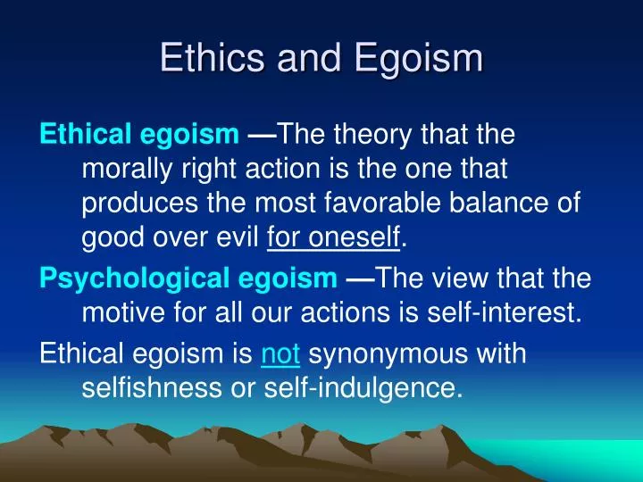 ethics and egoism