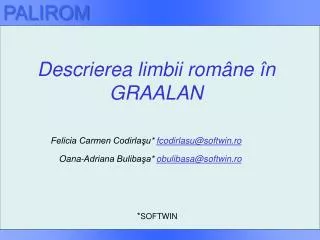 descrierea limbii rom ne n graalan