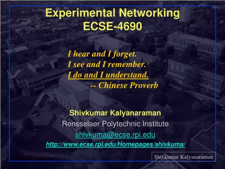 experimental networking ecse 4690