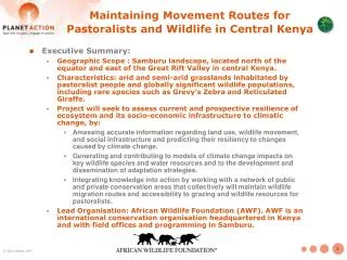 Maintaining Movement Routes for Pastoralists and Wildlife in Central Kenya