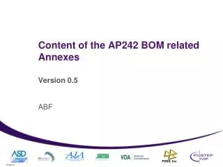 Content of the AP242 BOM related Annexes