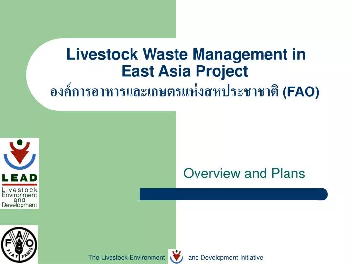 l ivestock waste management in east asia project fao