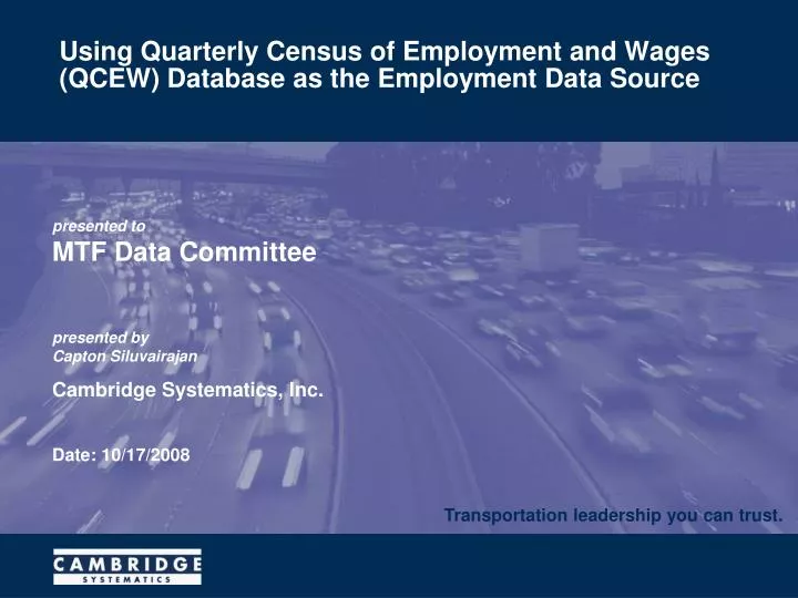 using quarterly census of employment and wages qcew database as the employment data source